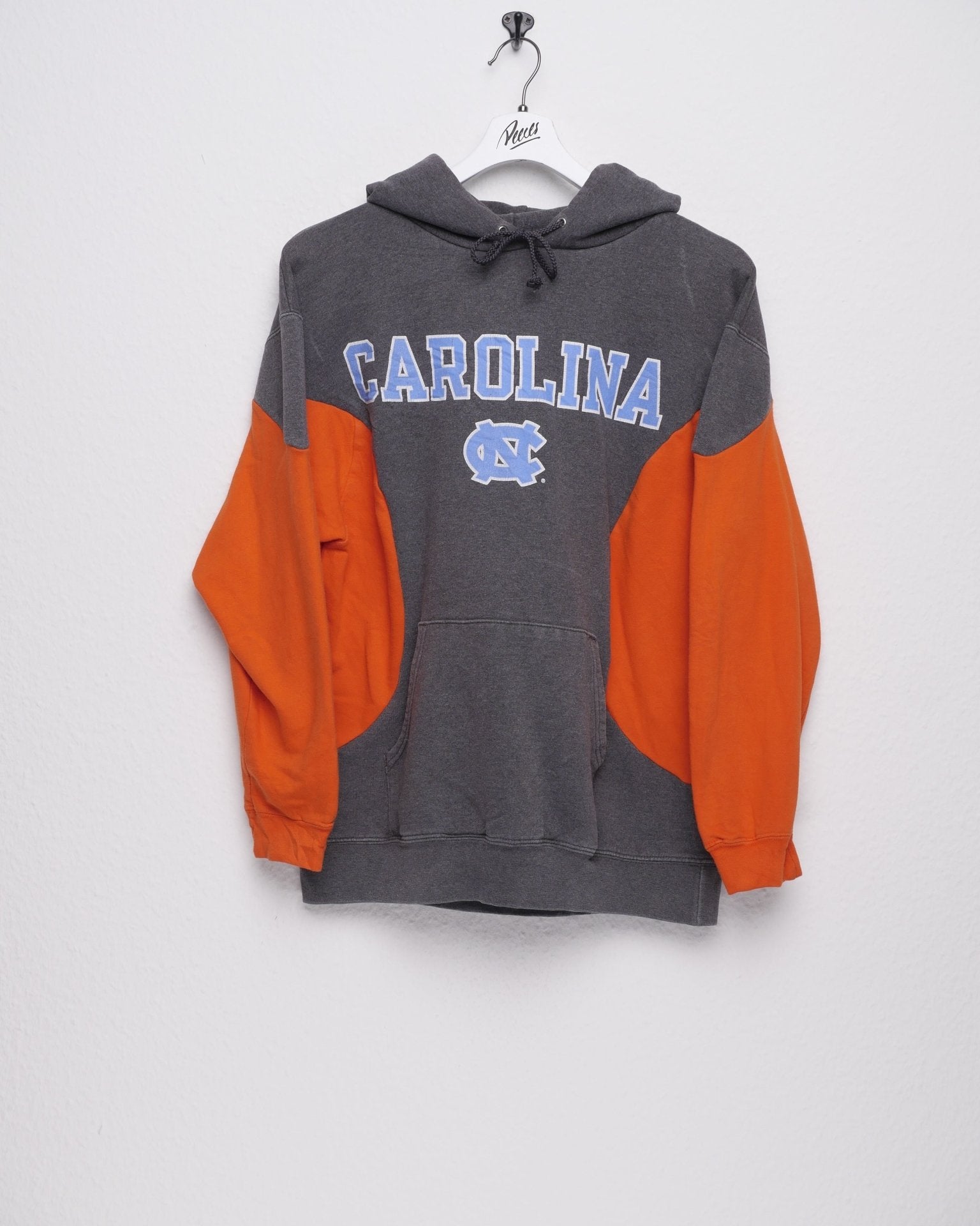 champion 'North Carolina' printed Spellout two toned reworked Hoodie - Peeces