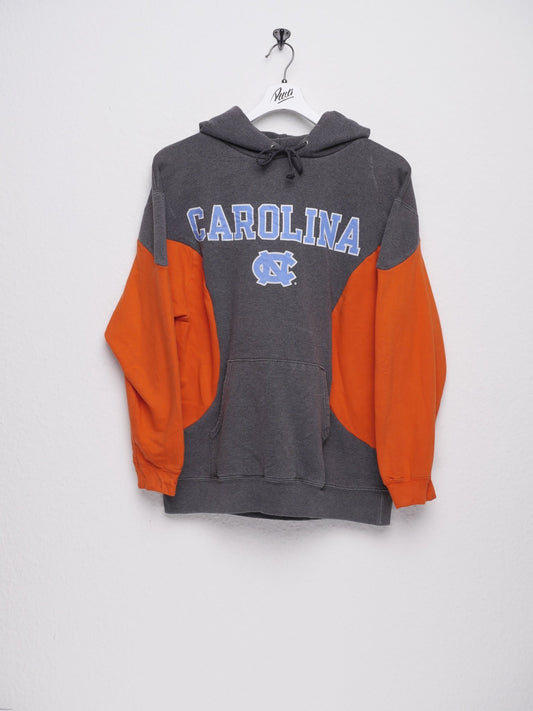 champion 'North Carolina' printed Spellout two toned reworked Hoodie - Peeces