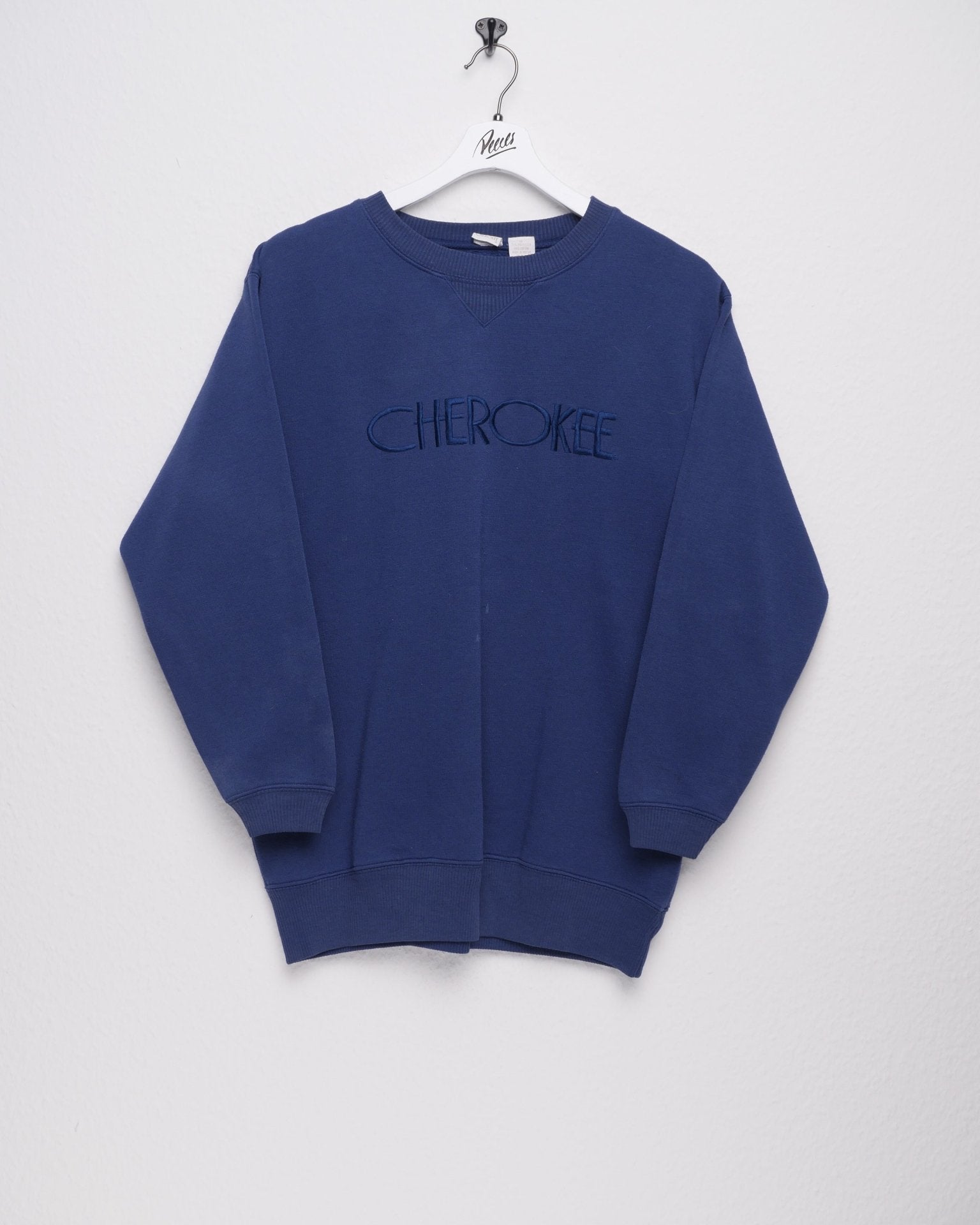 Cherokee embroidered Logo navy Vintage Sweater - Peeces