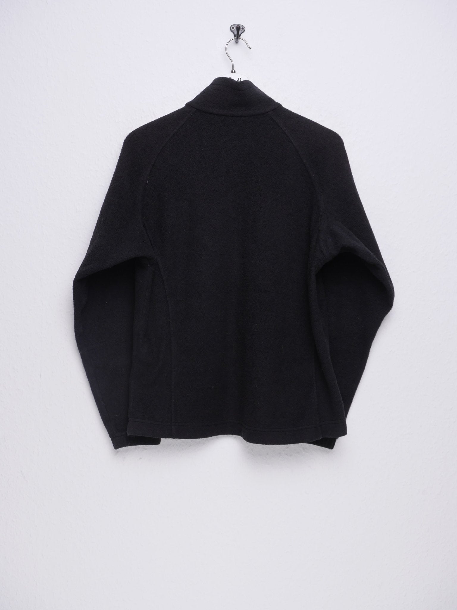 Columbia embroidered Spellout black Fleece Zip Sweater - Peeces