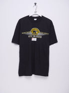 Delta Bleed Black And Gold printed Spellout Vintage Shirt - Peeces