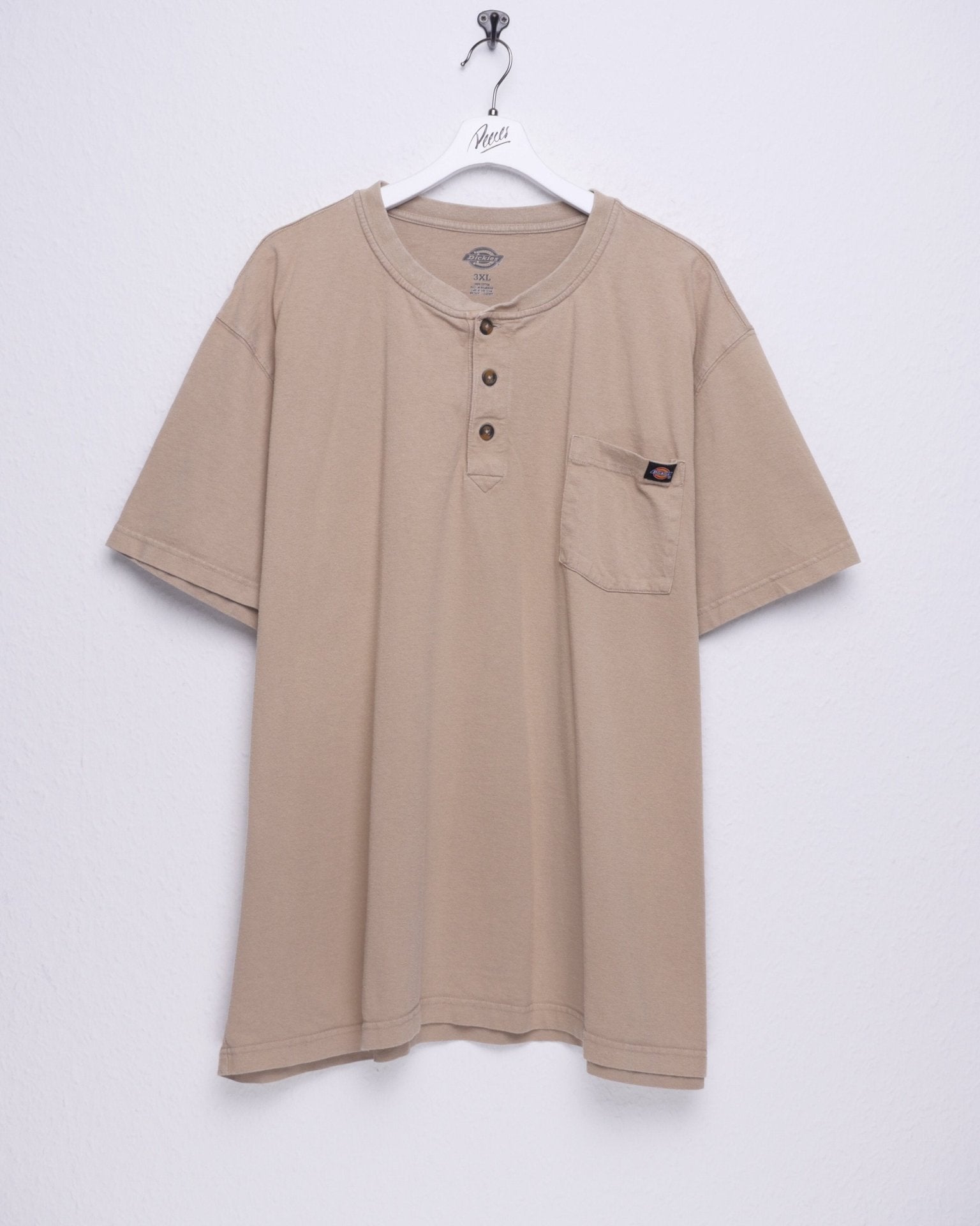 dickies patched Logo beige Half Buttoned Shirt - Peeces