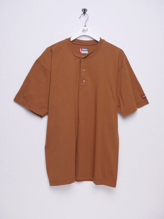 Dickies patched Logo brown Half Buttoned Shirt - Peeces