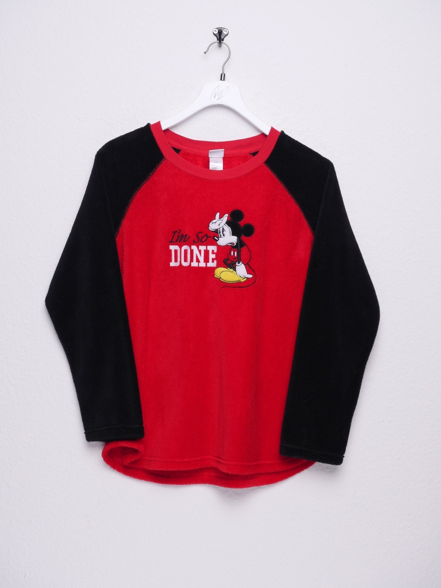 Disney Mickey Mouse embroidered Logo fleece two toned Sweater - Peeces