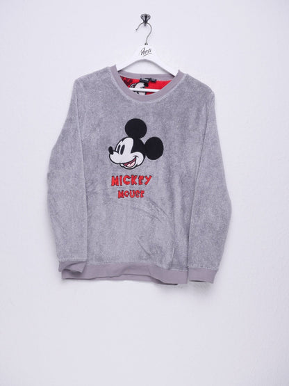 disney Mickey Mouse embroidered Logo grey Fleece Sweater - Peeces