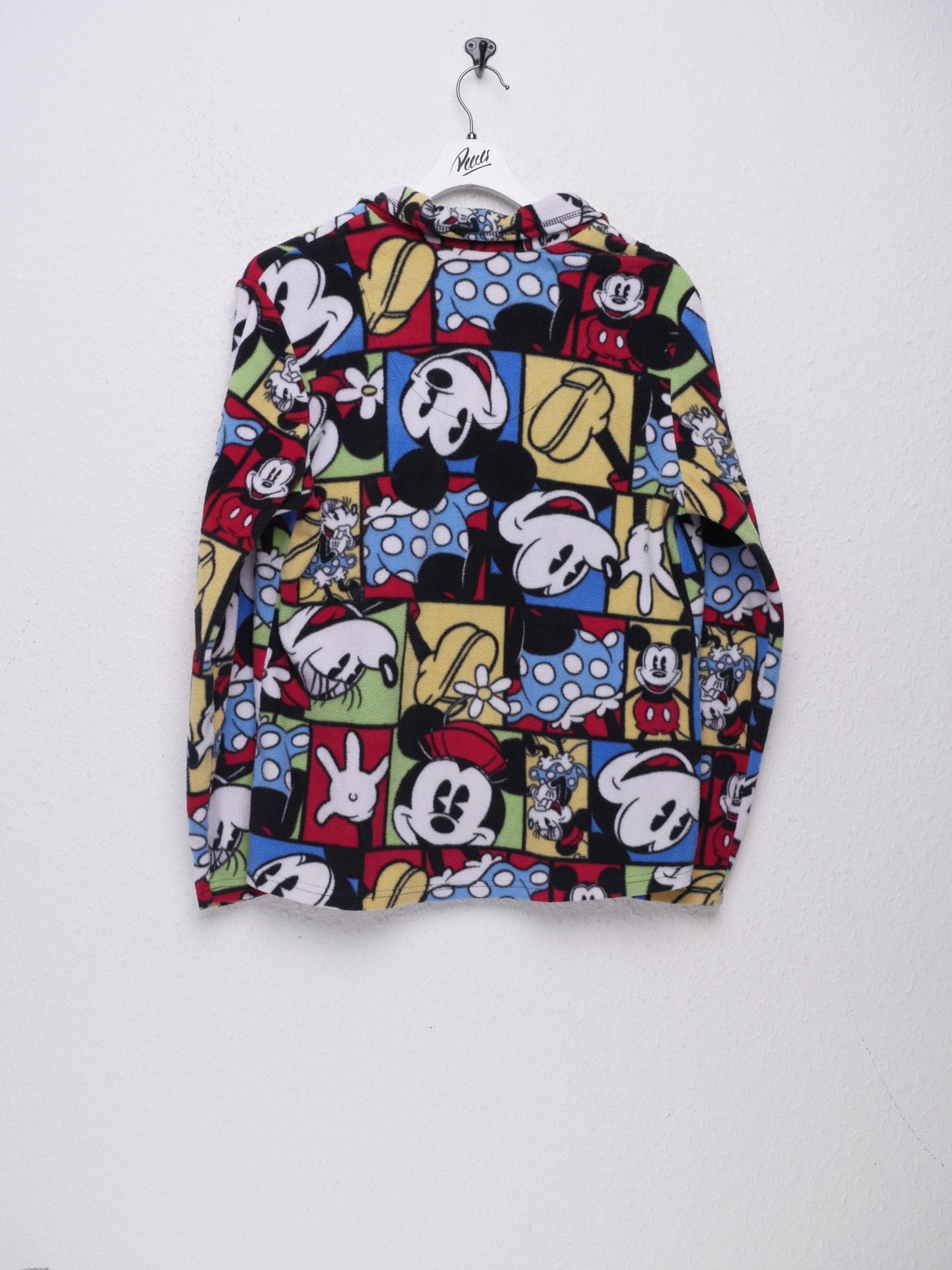 Disney printed Mickey Pattern multicolored Fleece Button Down Sweater - Peeces