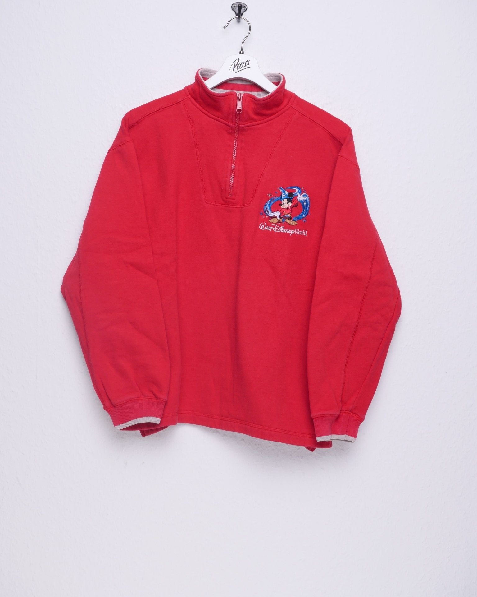 Disney Walt Disney World embroidered Mickey red Half Zip Sweater - Peeces