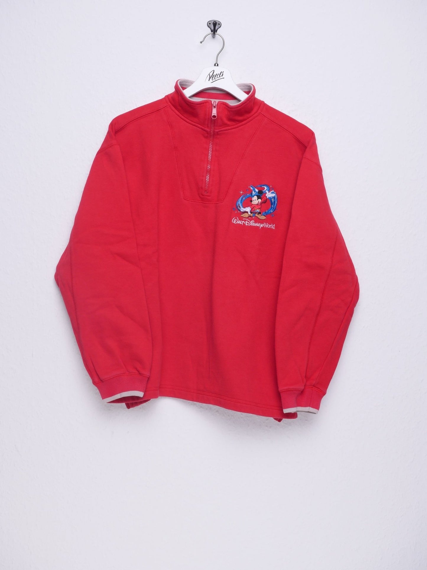 Disney Walt Disney World embroidered Mickey red Half Zip Sweater - Peeces
