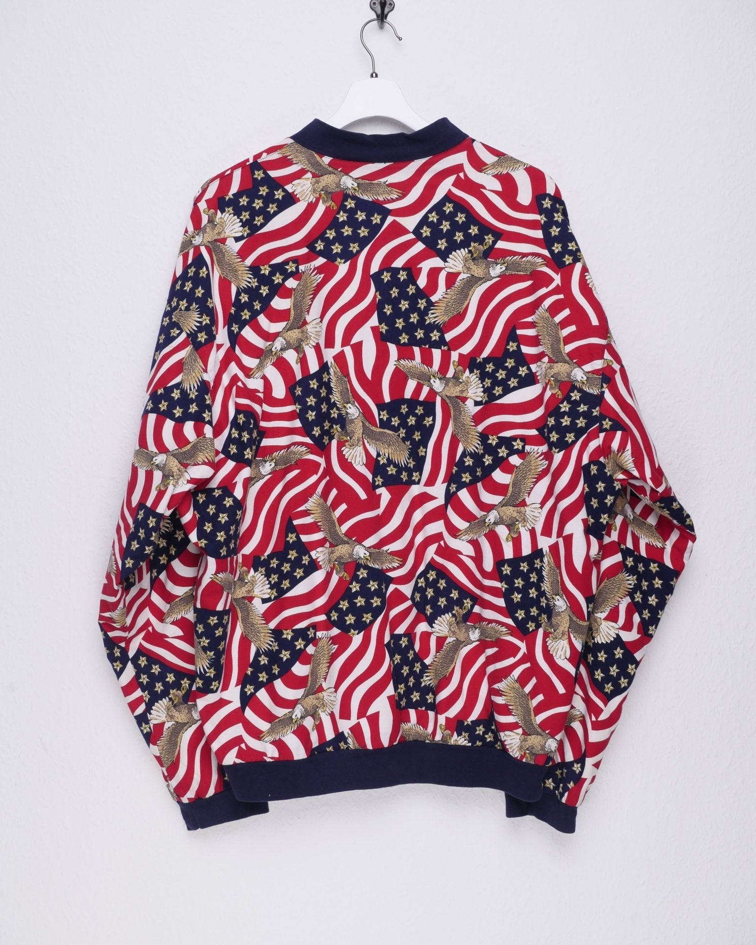 Eagle printed Graphic Vintage Zip Sweater - Peeces