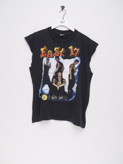 'East 17' printed Graphic black Tank top Shirt - Peeces