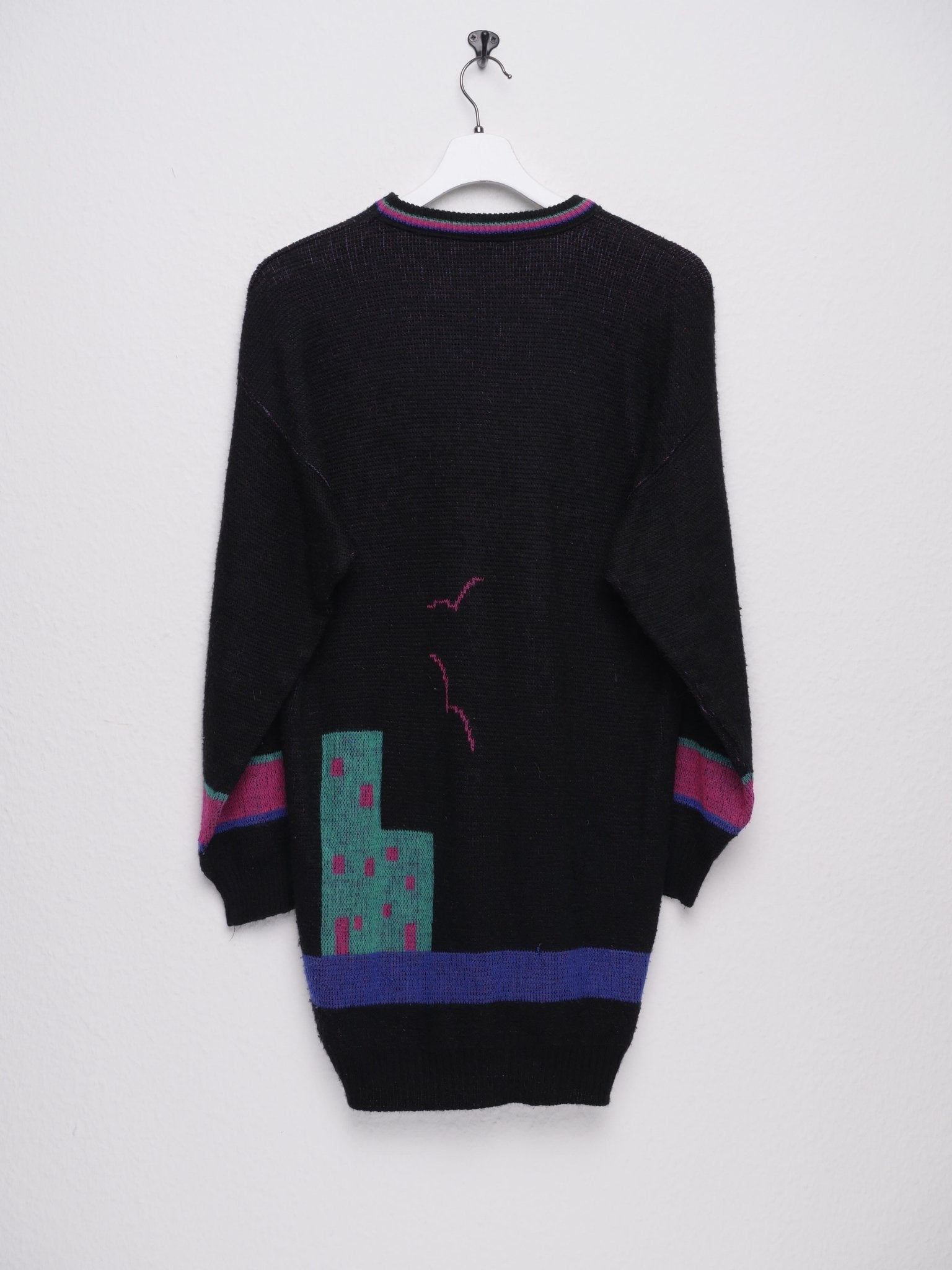 embroidered graphic knitted wool Sweater - Peeces