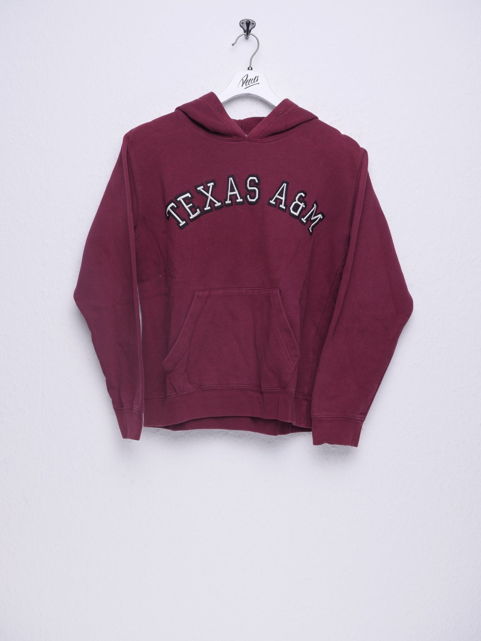embroidered Spellout bordeaux Hoodie - Peeces