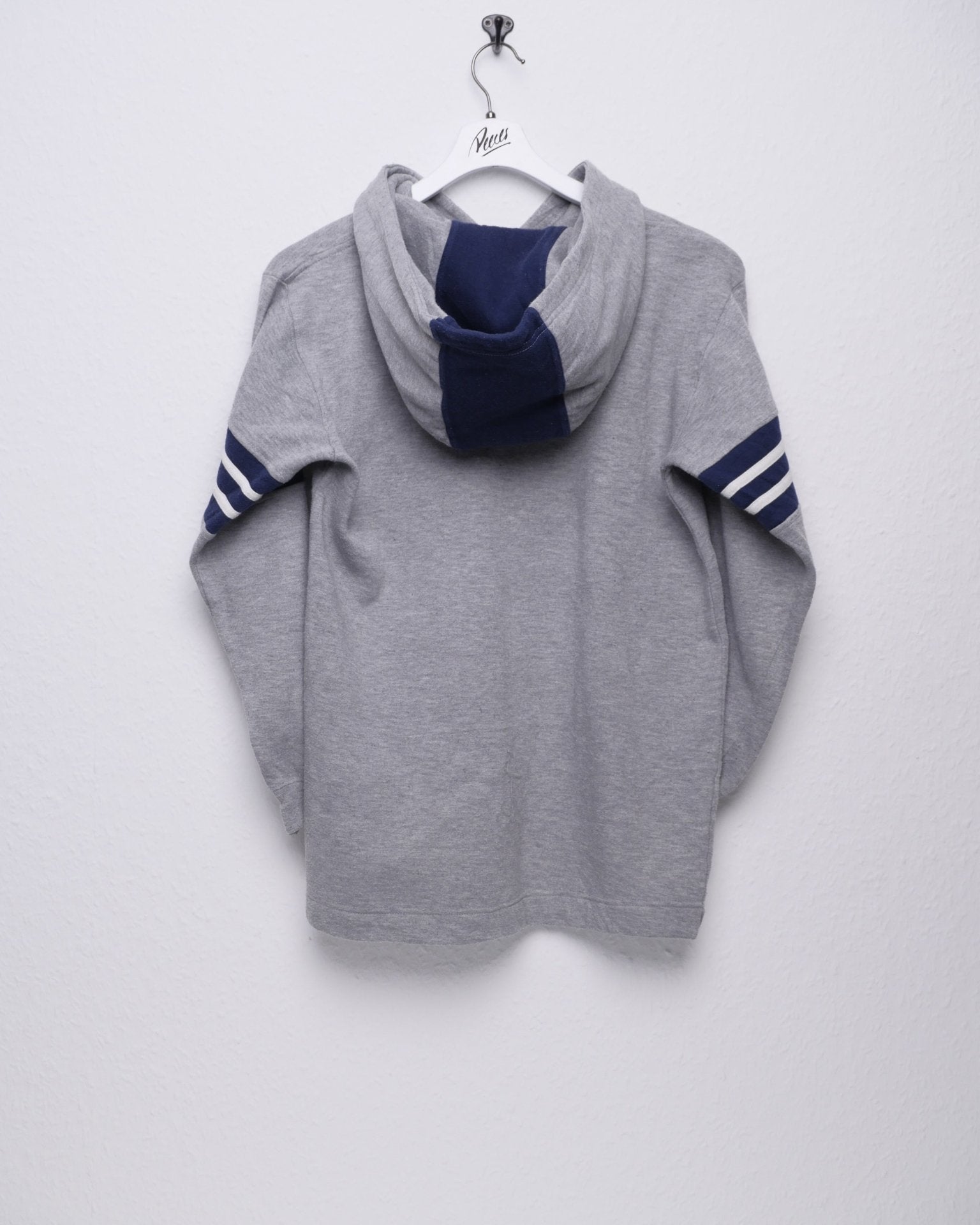 embroidered Spellout grey Hoodie - Peeces