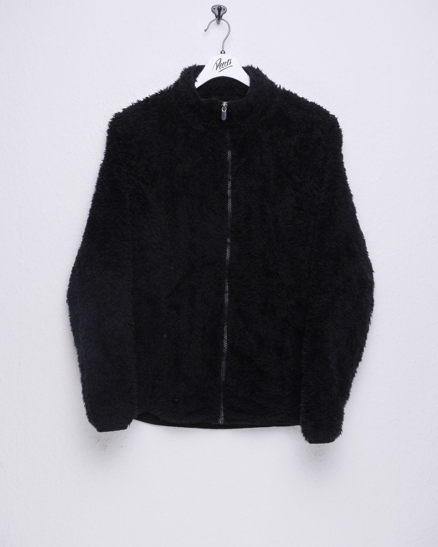 Fila black fluffy teddy zip Sweater - Peeces