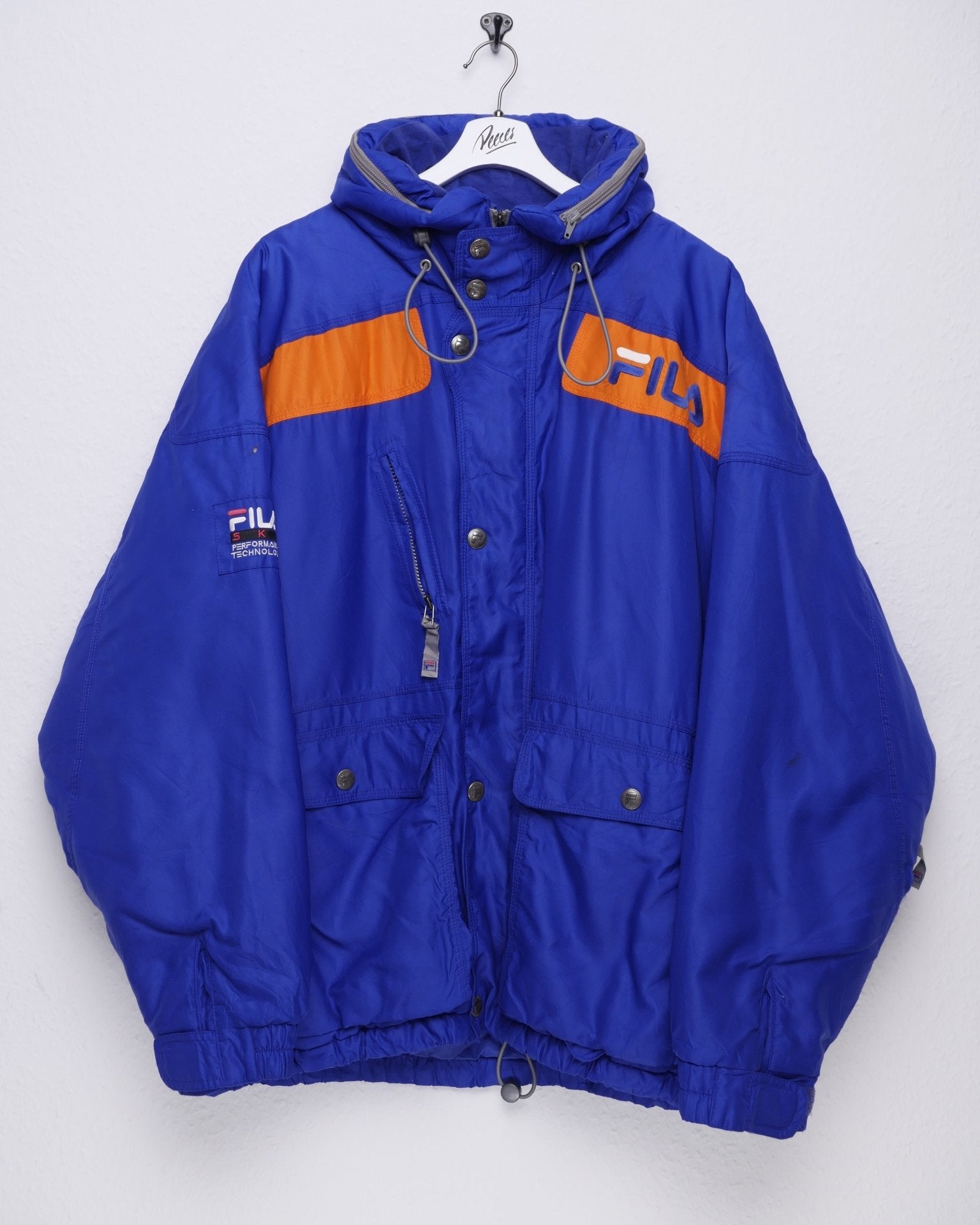 fila embroidered Spellout Vintage heavy Jacke - Peeces