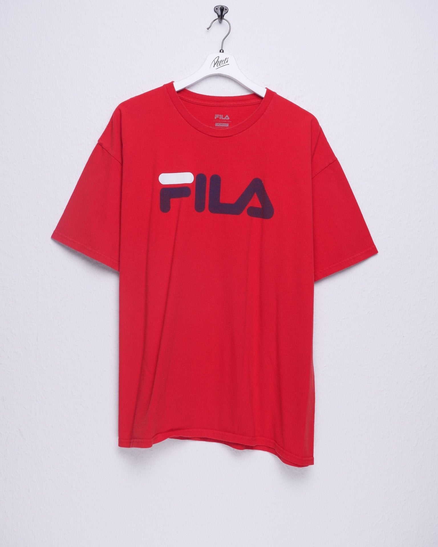 fila printed Spellout red Shirt - Peeces