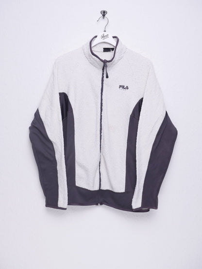 Fila Sport embroidered Logo two toned Fleece Zip Sweater - Peeces