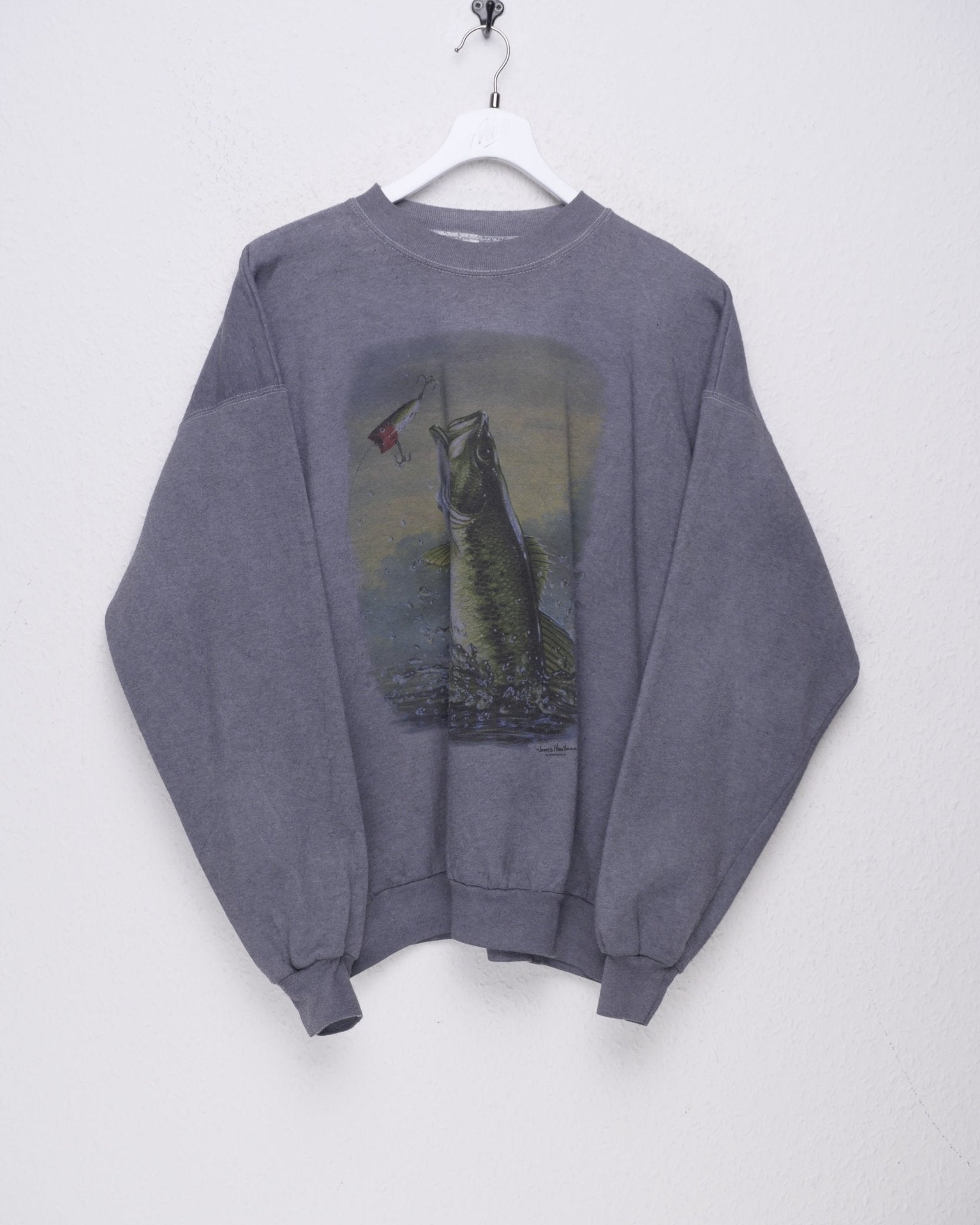 Fishing printed Graphic grey Sweater - Peeces