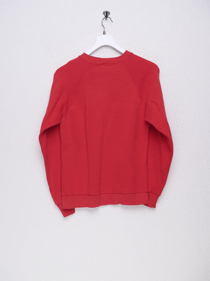 'Fuddruckers' printed Spellout red Sweater - Peeces