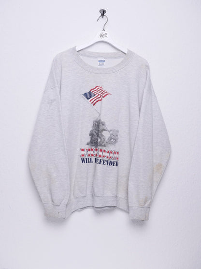 gildan Freedom Will Be Defendeded printed Spellout Vintage Sweater - Peeces