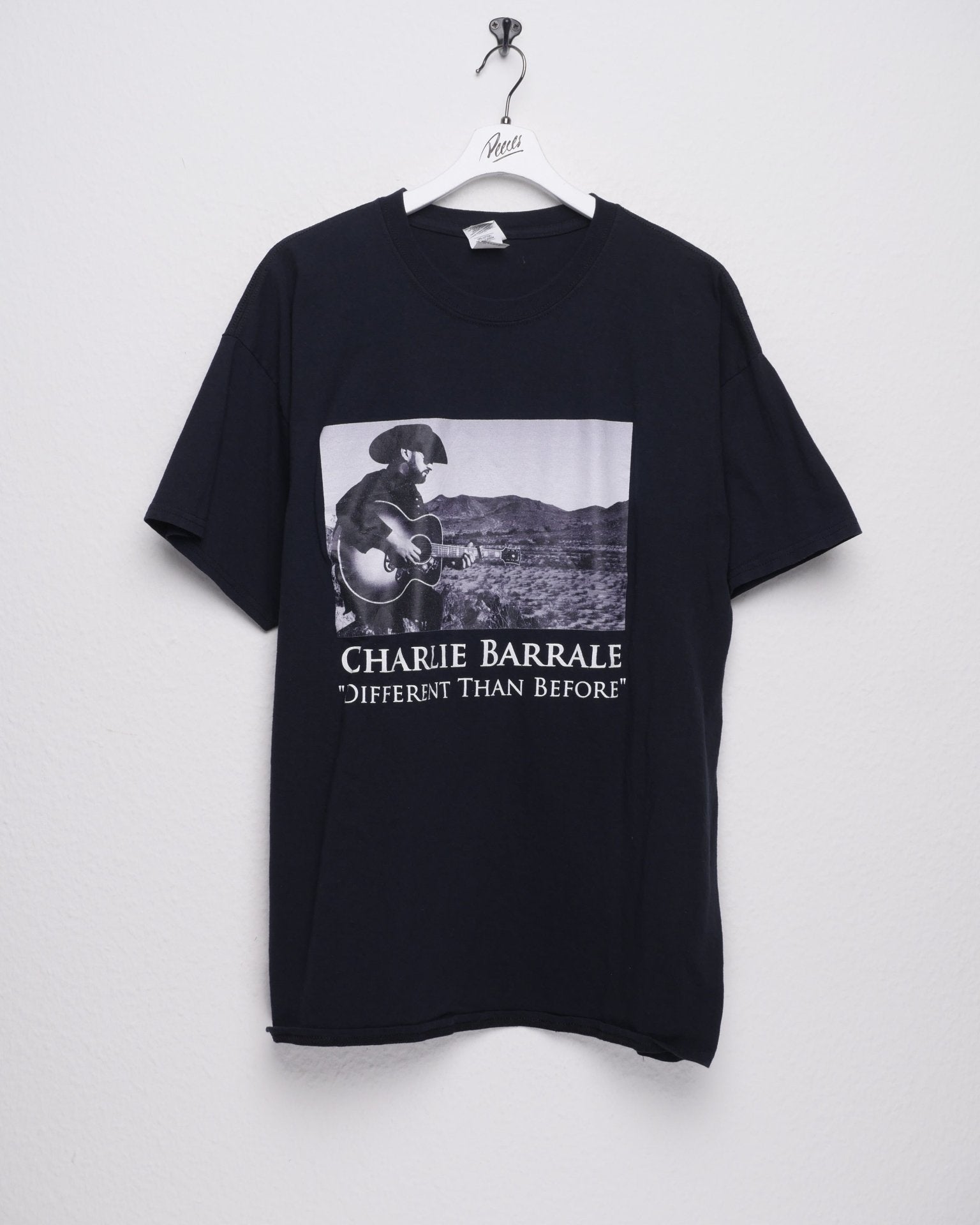 gildan printed 'Charlie Barrale' Graphic black Shirt - Peeces