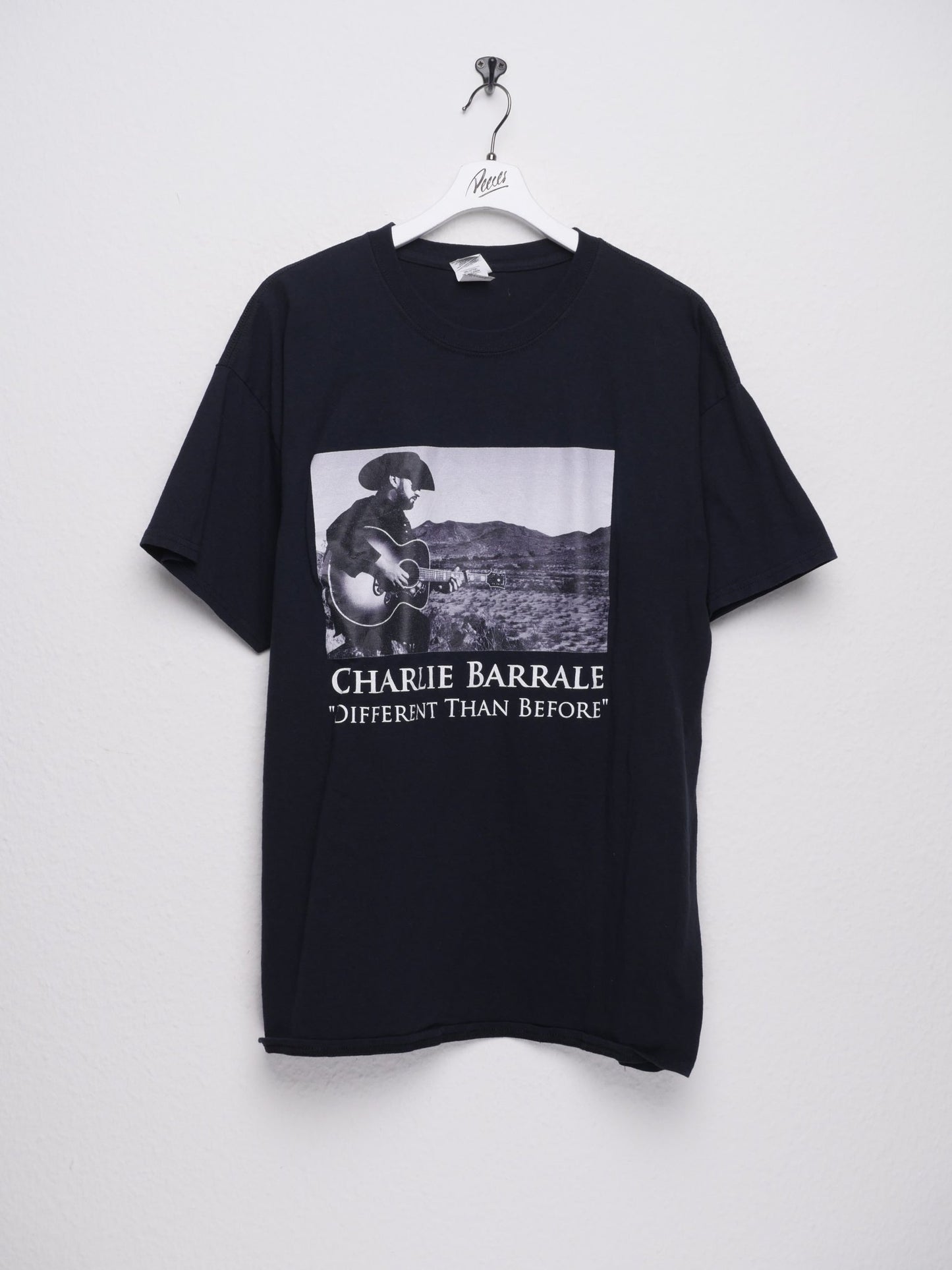 gildan printed 'Charlie Barrale' Graphic black Shirt - Peeces