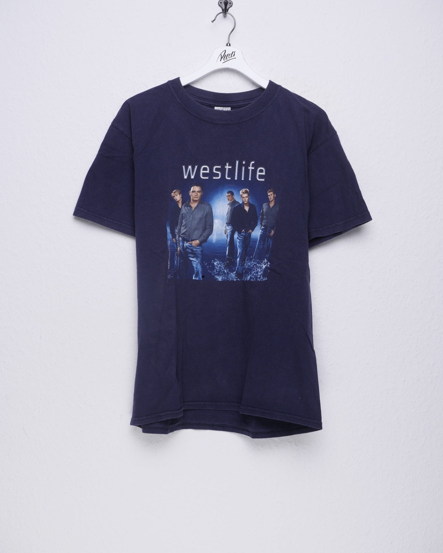 gildan Westlife 2002 Tour printed Graphic navy Shirt - Peeces