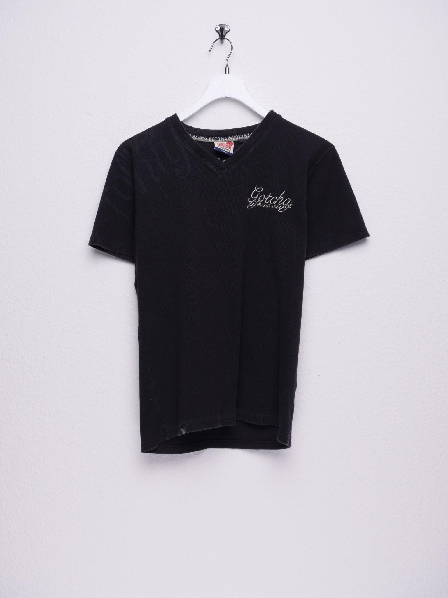 Gotcha embroidered black basic Shirt - Peeces