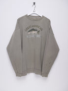 'Great American Lakes and Timber' embroidered Graphic beige Sweater - Peeces