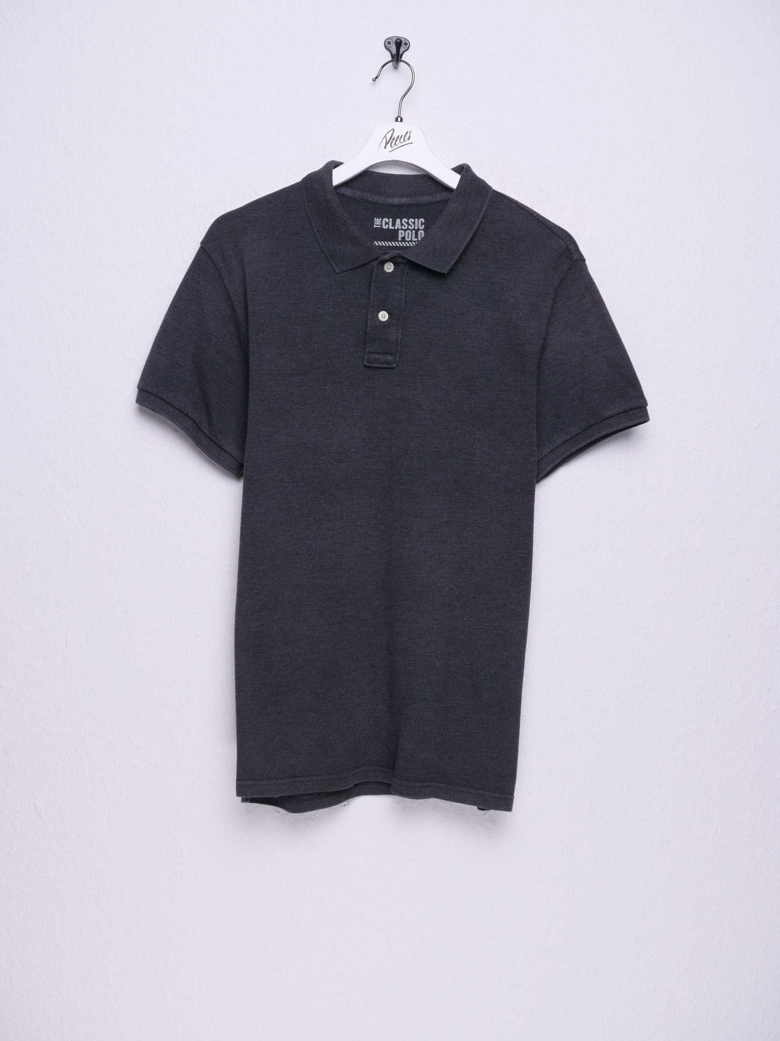 grey basic S/S Polo Shirt - Peeces