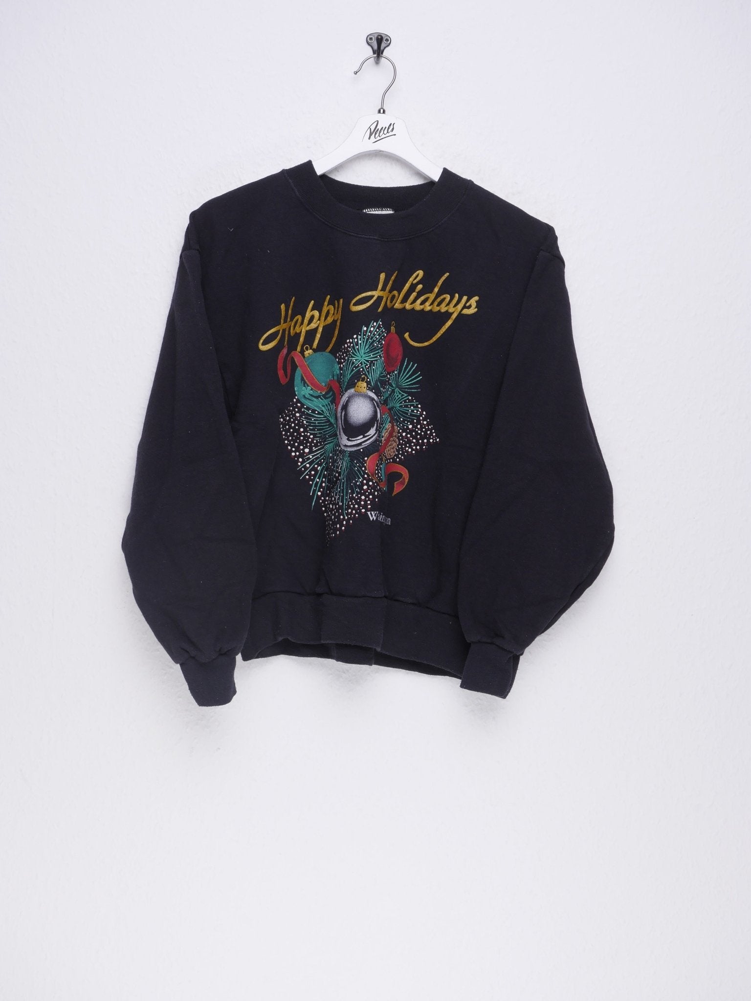 Happy Holidays printed Graphic Vintage Sweater - Peeces