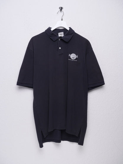 Hard Rock Cafe 'Cabo San Lucas' washed black oversized S/S Polo Shirt - Peeces