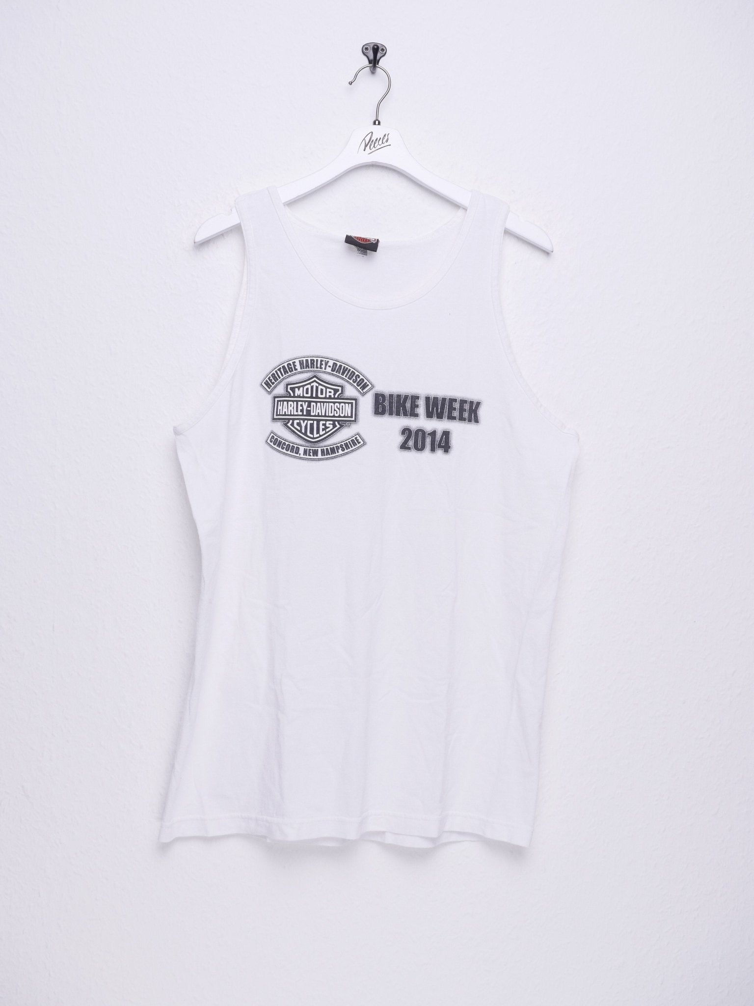 harley Bike Week 2014 printed Logo white Tank Top Shirt - Peeces