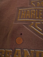 Harley Davidson printed Spellout brown Graphic Shirt - Peeces