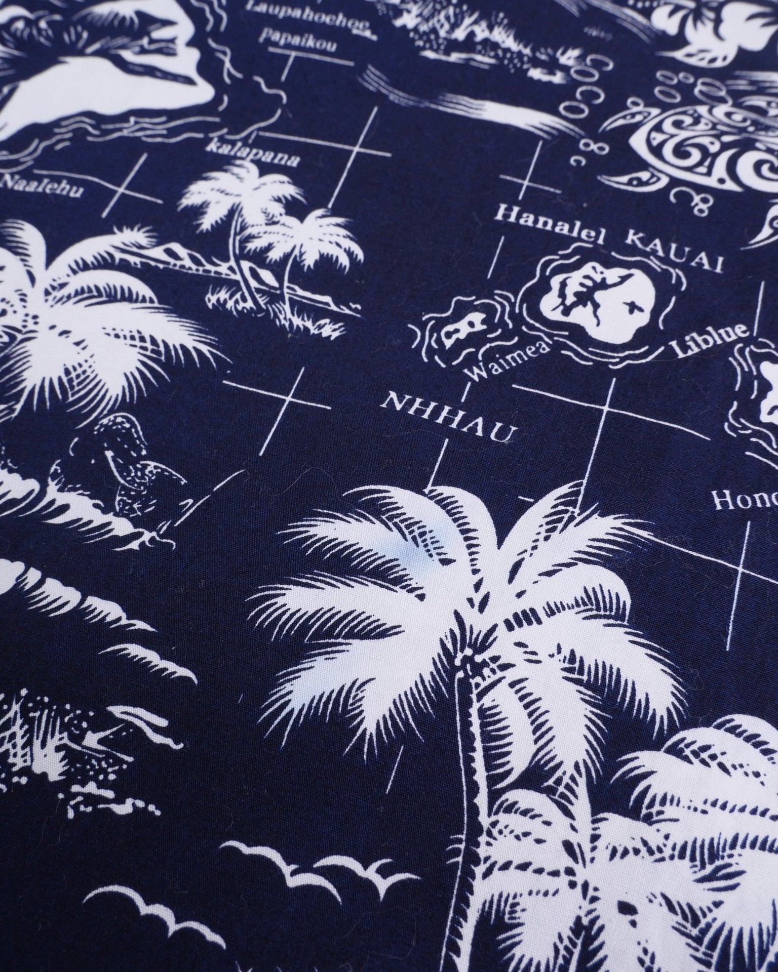 Hawaiian Style printed Graphic navy S/S Hemd - Peeces