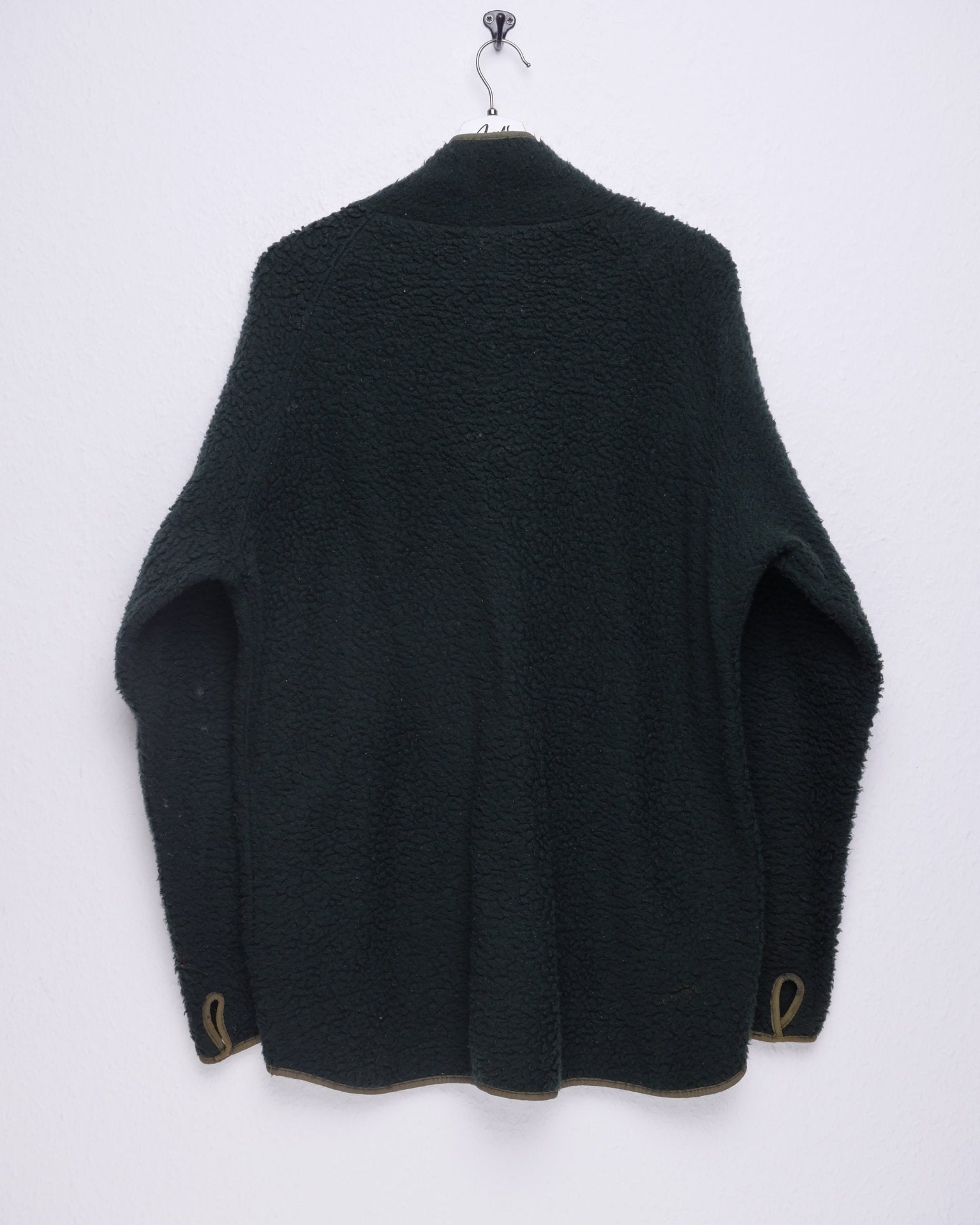 Helly Hansen embroidered Logo green Fleece Zip Sweater - Peeces