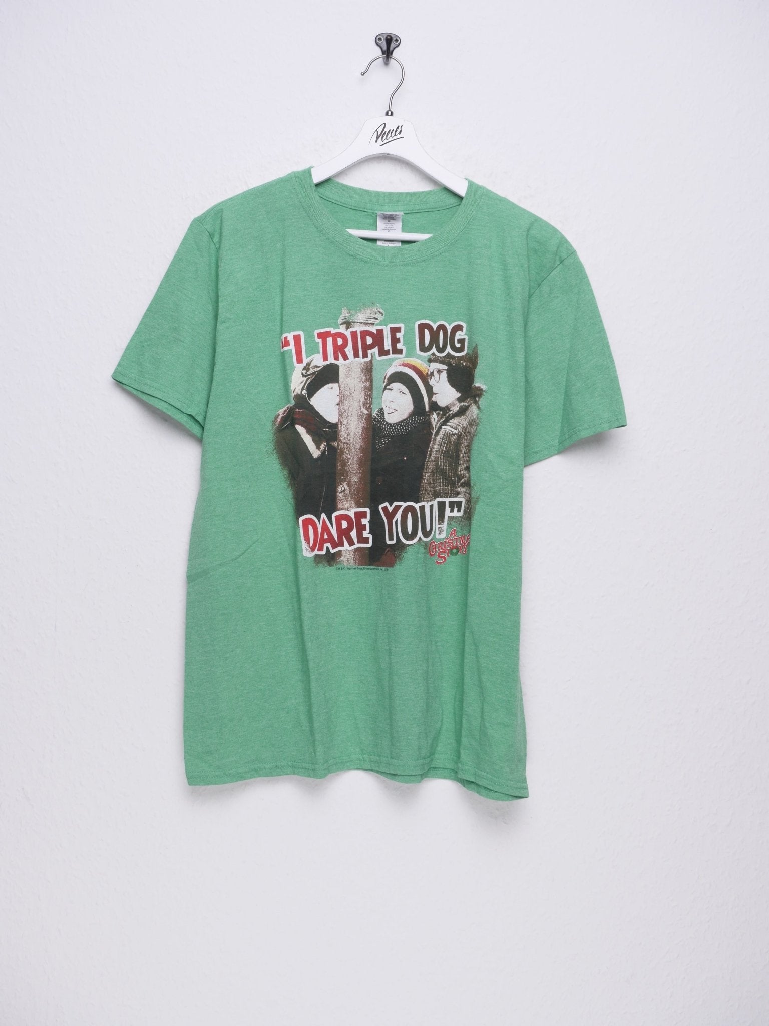 I Triple Dog Dare You! printed Graphic green Shirt - Peeces