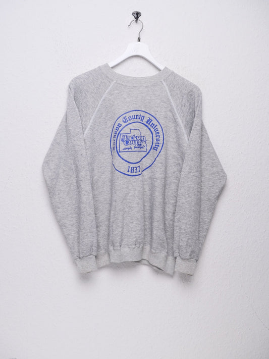 'Jackson County University' printed Logo grey Sweater - Peeces