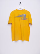 jerzees Basketball Playoffs 2014 printed Spellout yellow Shirt - Peeces