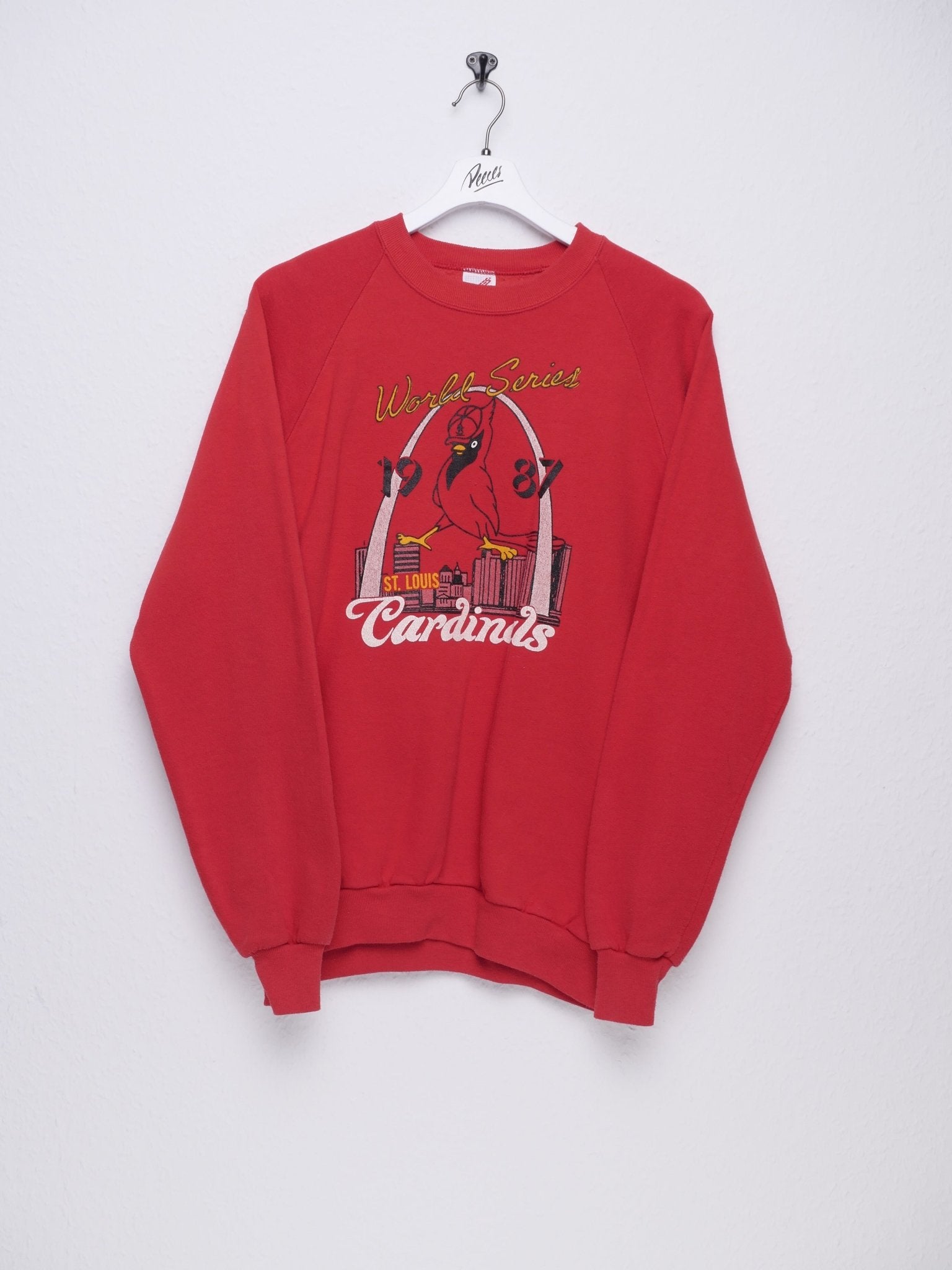 jerzees Cardinals printed Spellout Vintage Sweater - Peeces