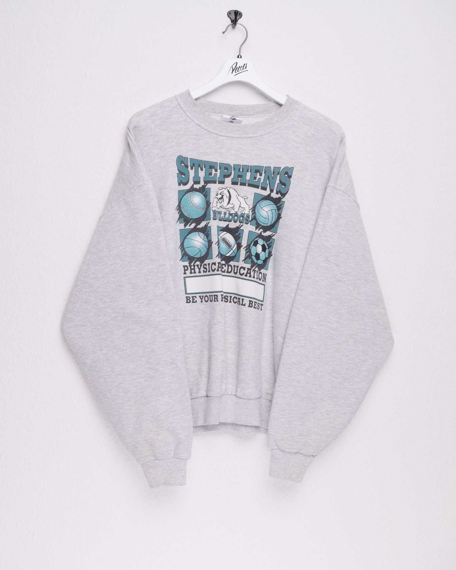 jerzees Stephens Bulldogs printed graphic grey Sweater - Peeces