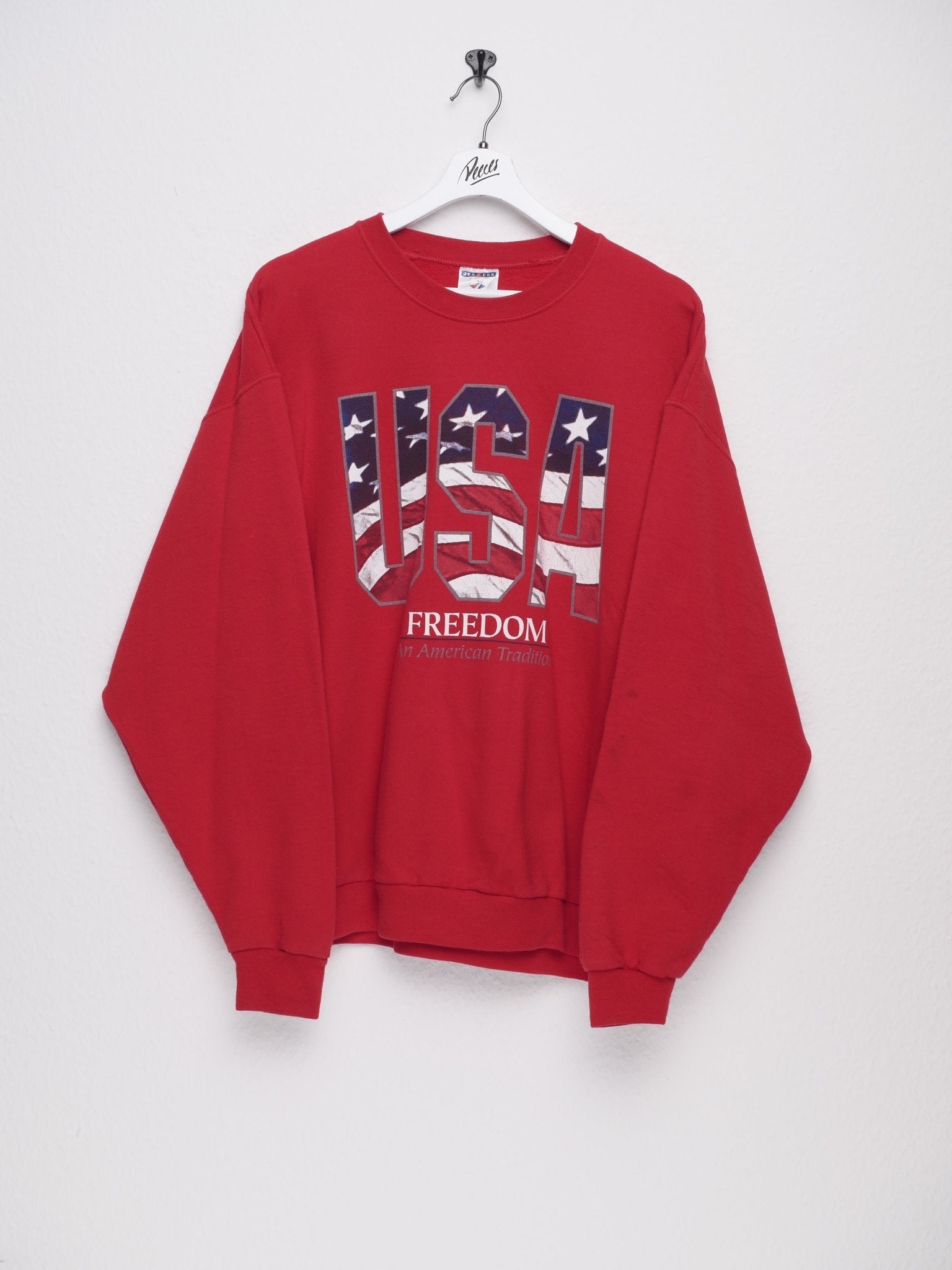 jerzees 'USA' printed Graphic red Sweater - Peeces