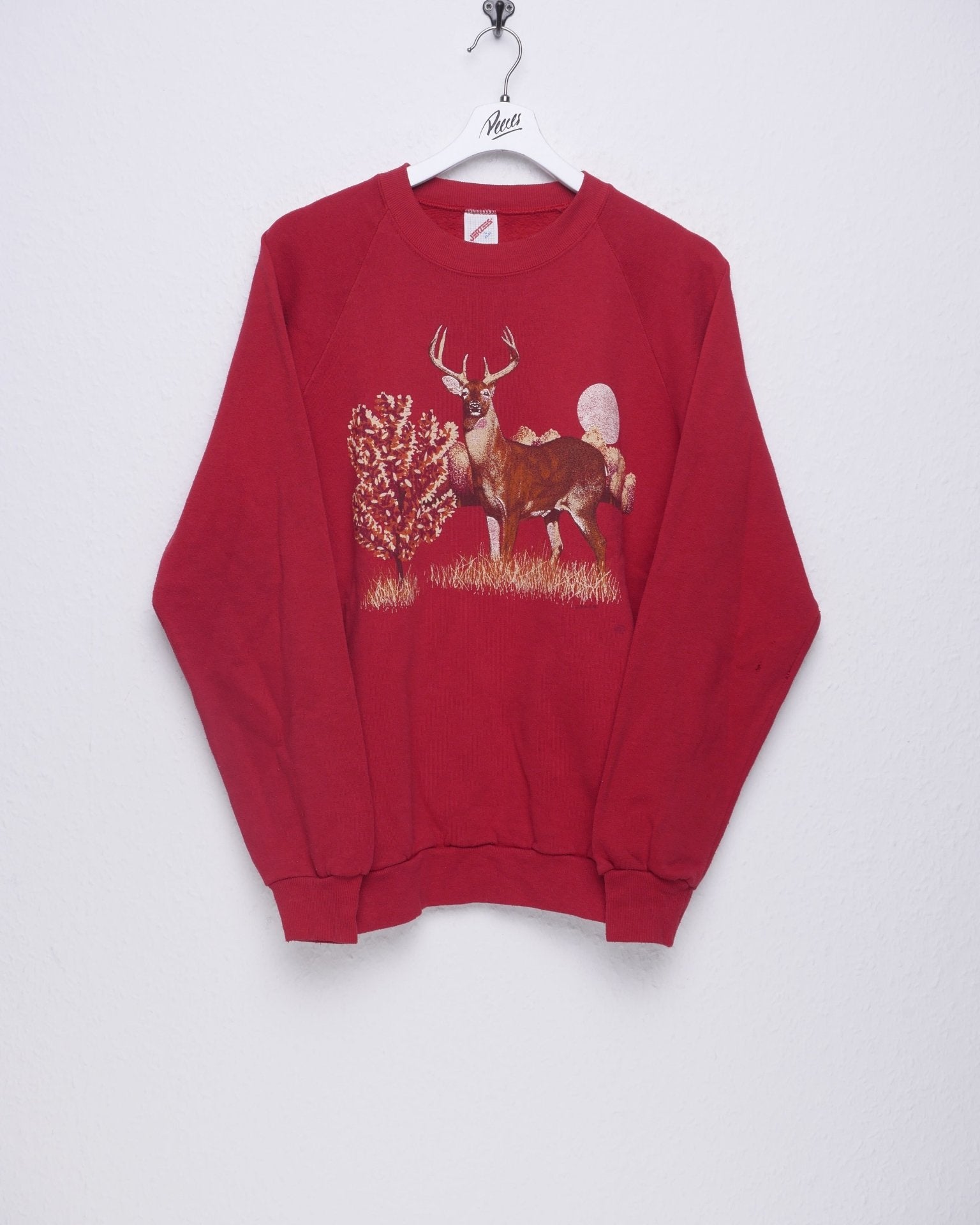 jerzees Wildlife printed Graphic red Sweater - Peeces
