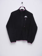 Kappa embroidered Logo black Fleece Zip Sweater - Peeces
