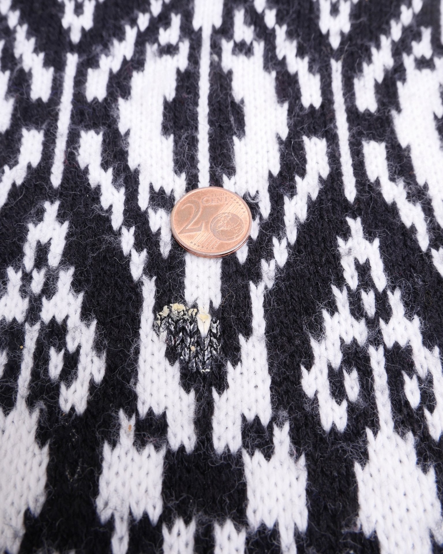 knitted black and white patterned Vintage Sweater - Peeces