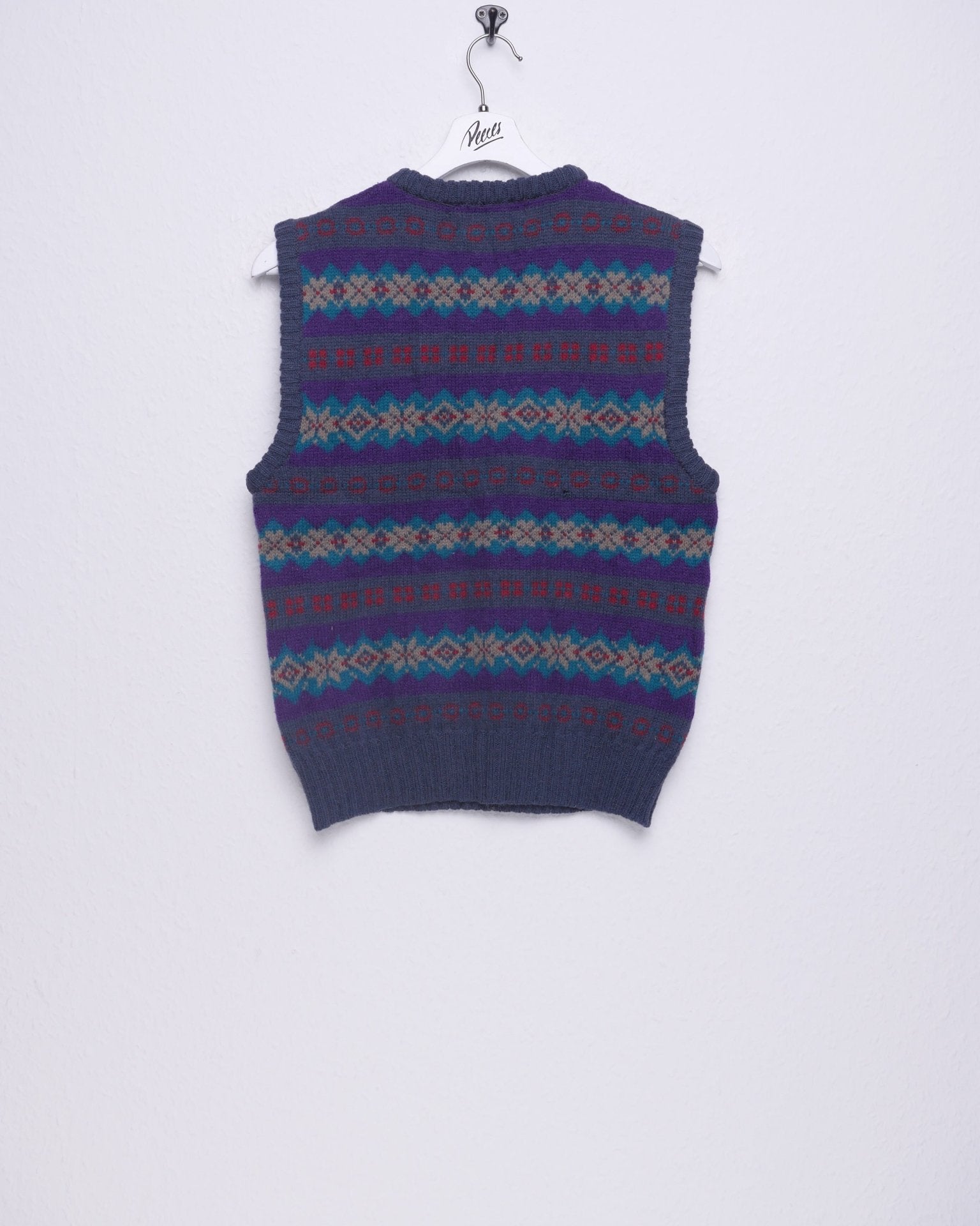 knitted colorful sleeveless wool Sweater - Peeces