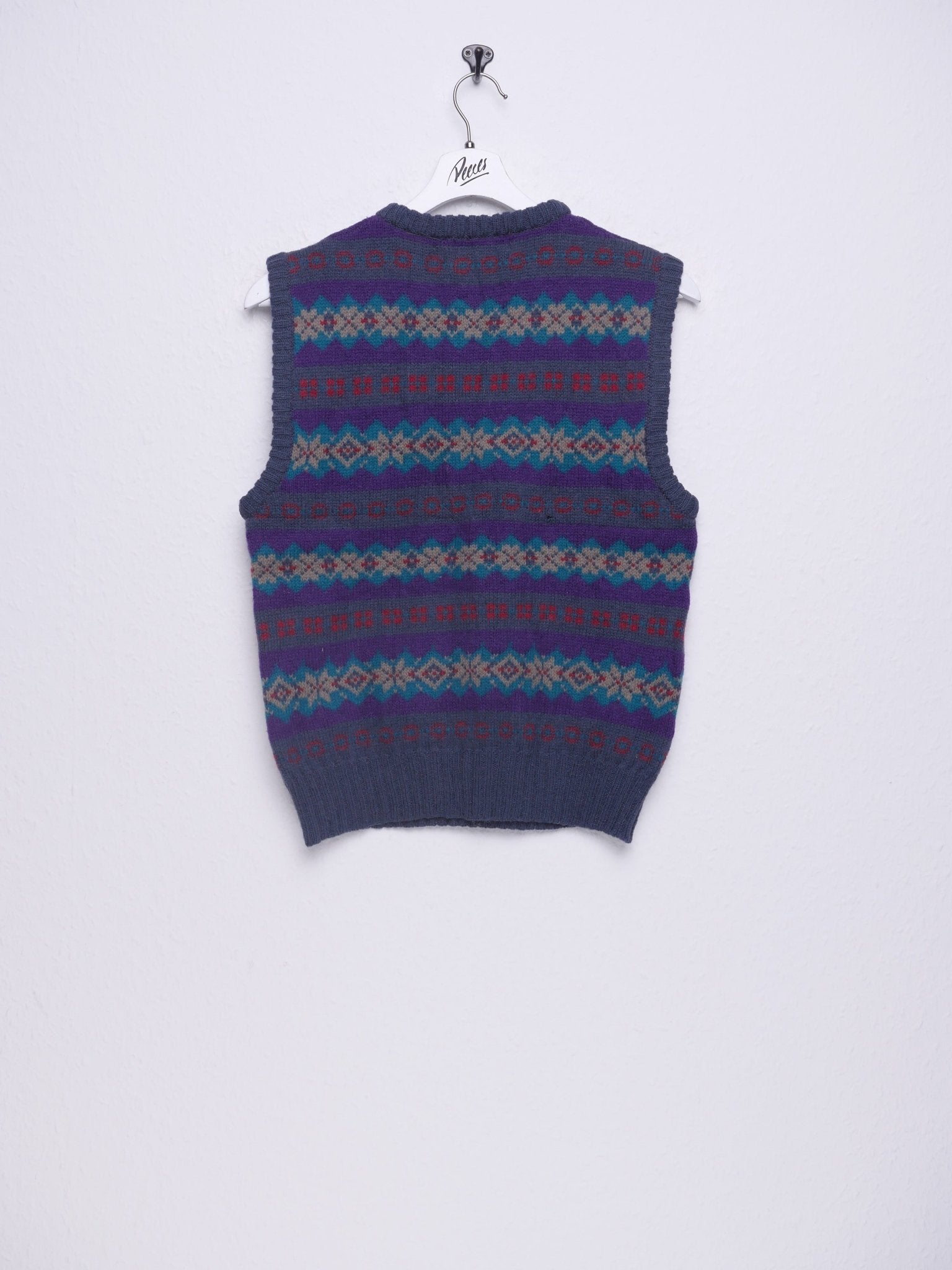 knitted colorful sleeveless wool Sweater - Peeces