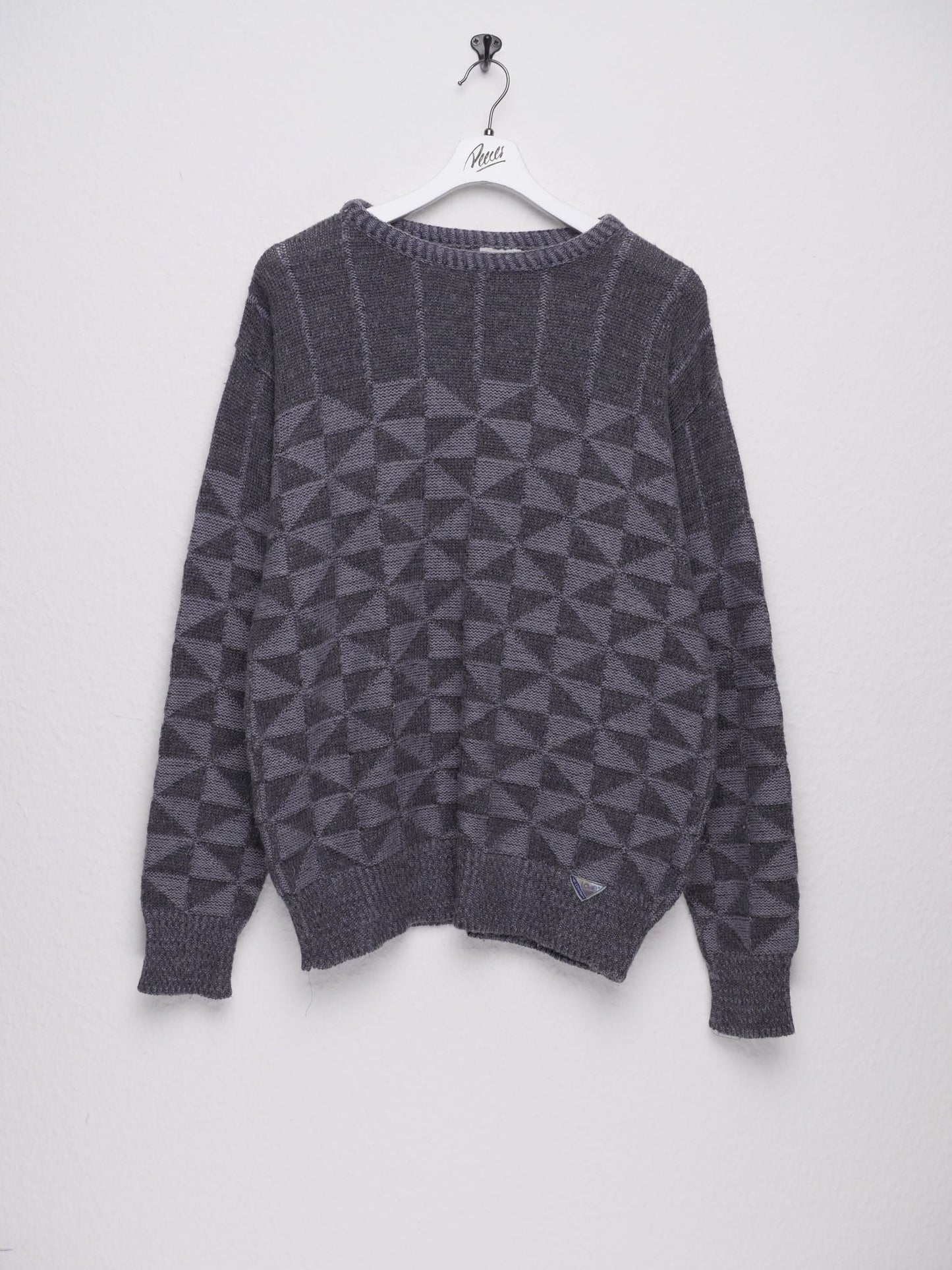 knitted patterned grey Sweater - Peeces