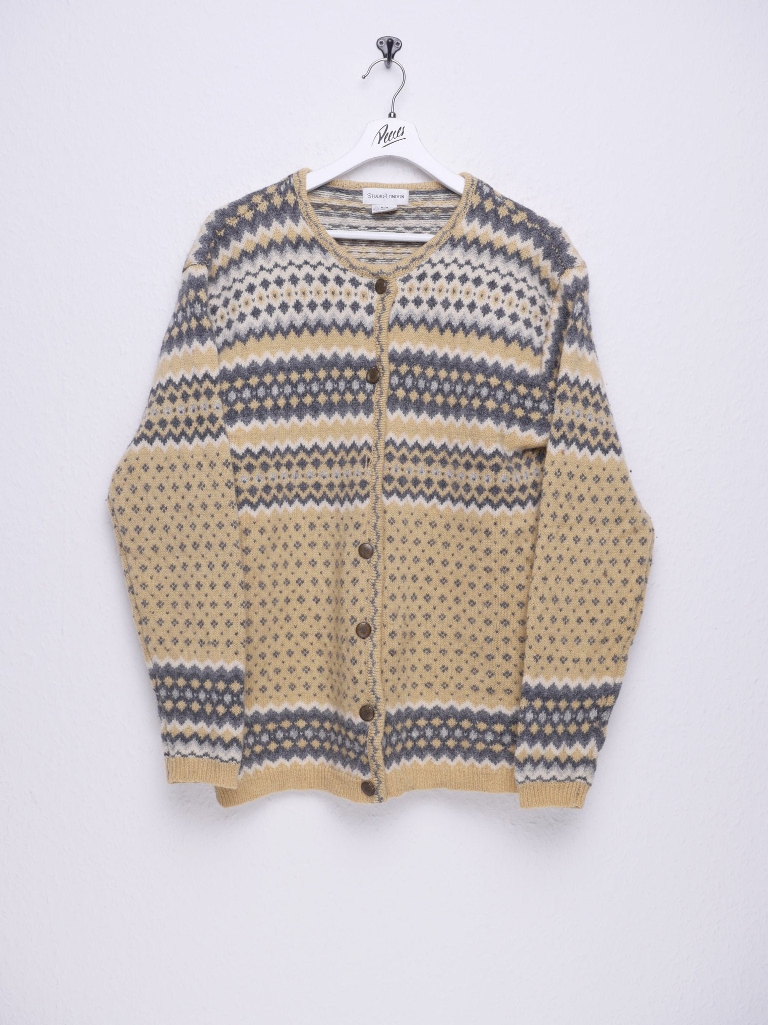 knitted patterned wool Cardigan Sweater - Peeces