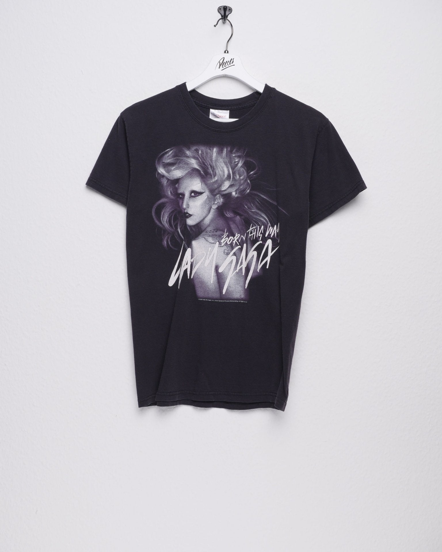 'Lady Gaga 2011' printed Graphic black Shirt - Peeces